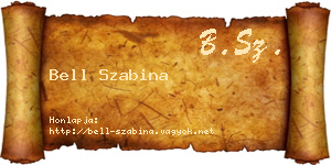 Bell Szabina névjegykártya